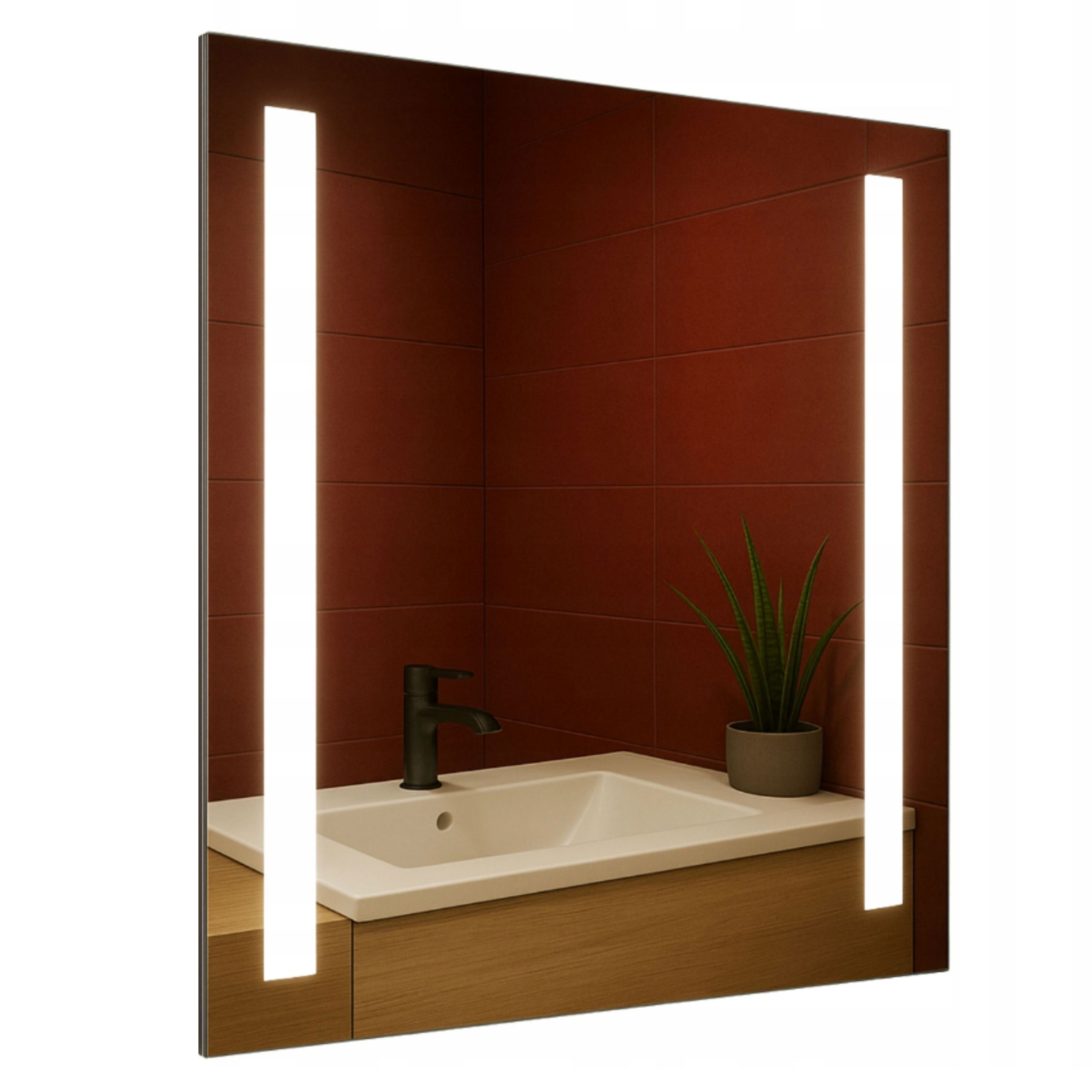 Koupelnové Zrcadlo Virgo 60 x 80 cm s Led osvětlením bez vypínače