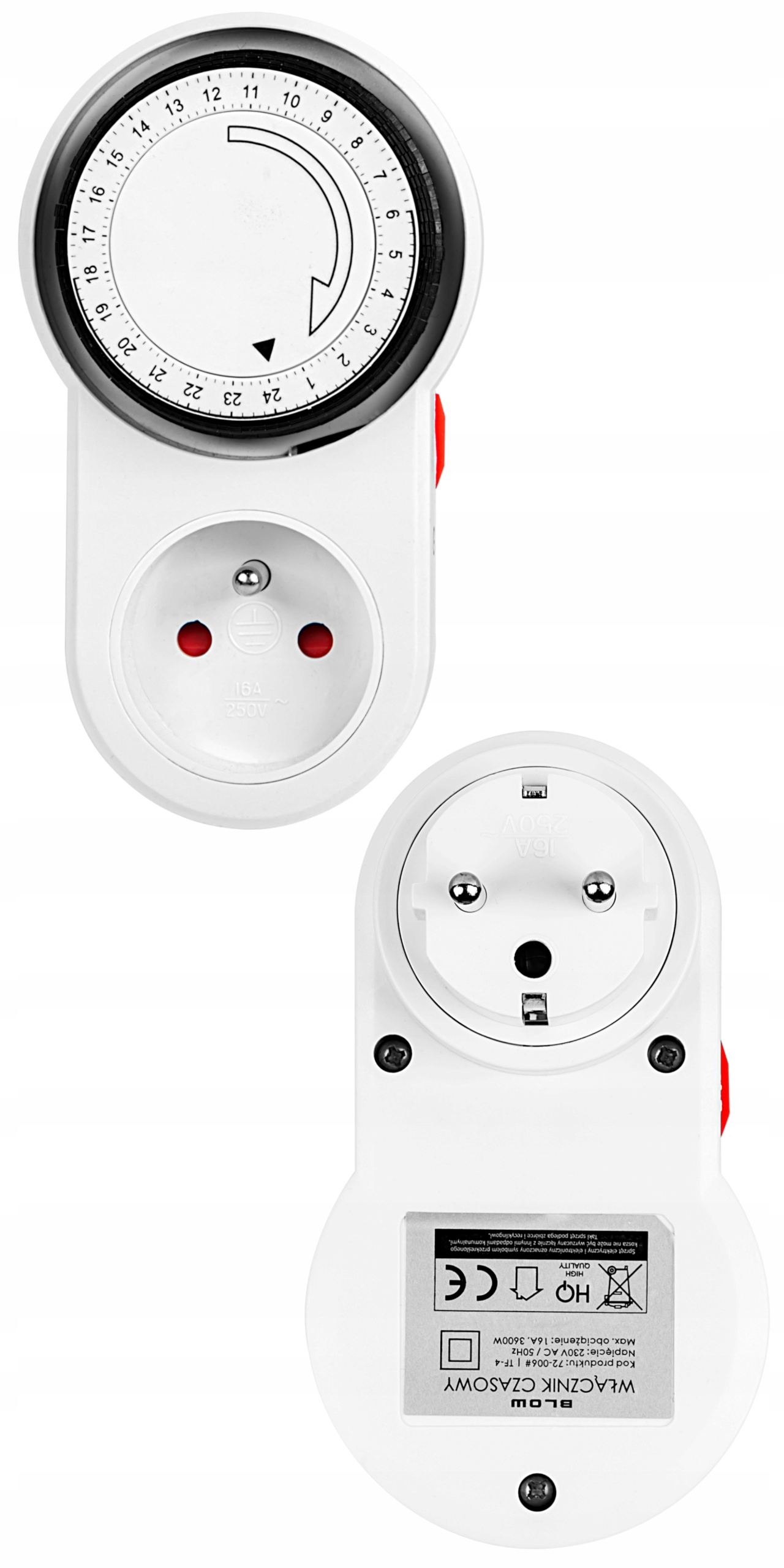 PROGRAMATOR CZASOWY TIMER WŁĄCZNIK WYŁĄCZNIK ANALOGOWY 24H CZASOMIERZ Rodzaj programator czasowy