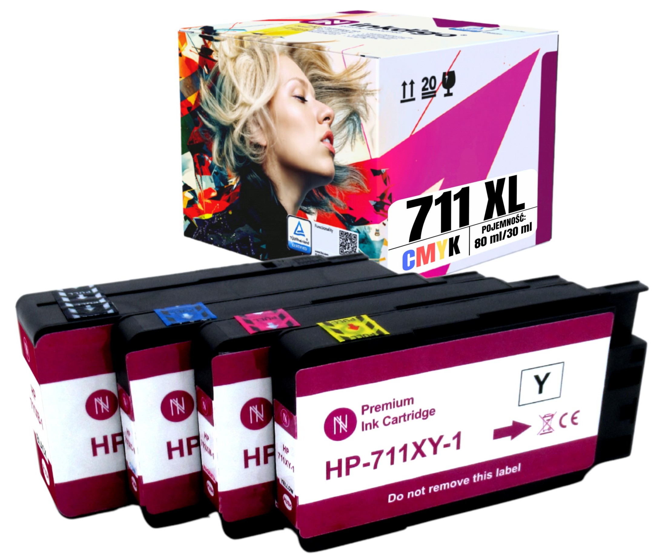 4 Náplně Do Tiskárny Hp 711 Designjet T120 T520