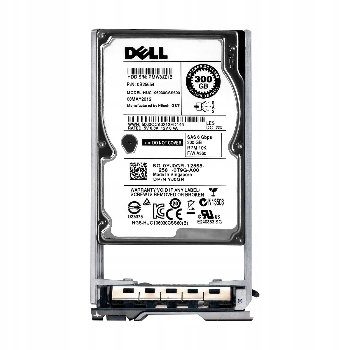

Dell 0YJ0GR 300GB SAS-2 10K 2.5'' HUC106030CSS600