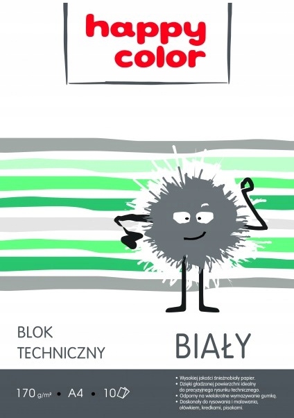 

Blok techniczny A4 10k 170g biały Happy Color