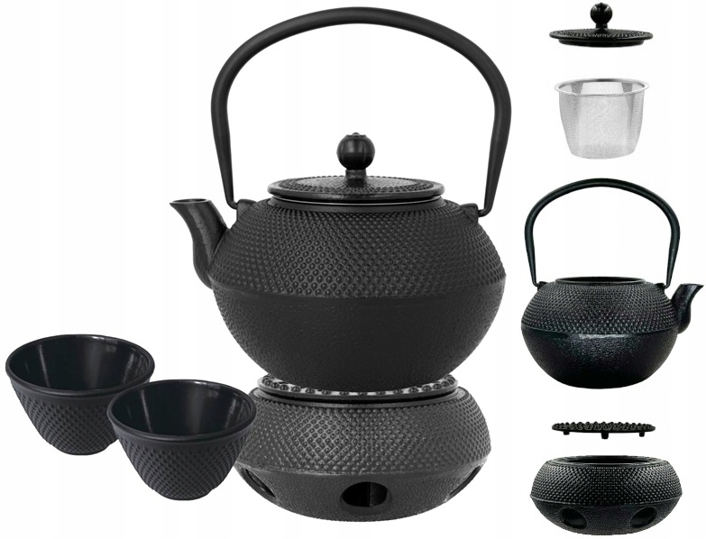 Konvice Na Konvici 1,2 L Konvička Ohřívač 2 Litinové Šálky