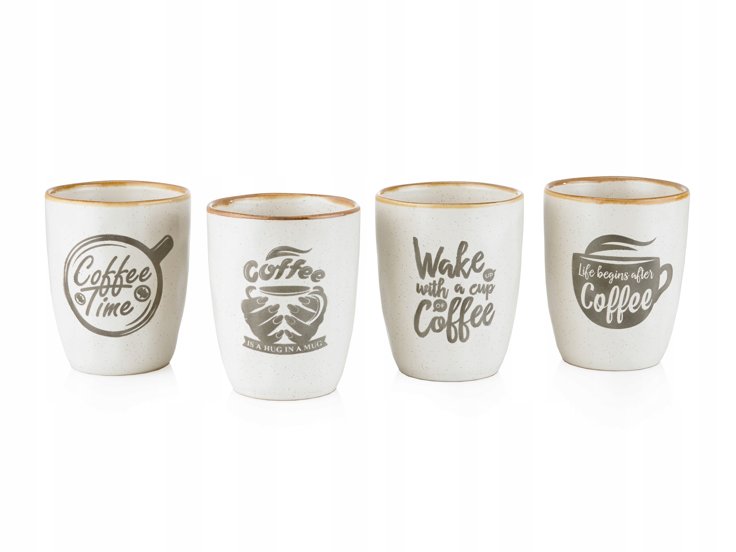 

Kubki Do Kawy 4x Kubek Zestaw Kubków Nadruk 280ml