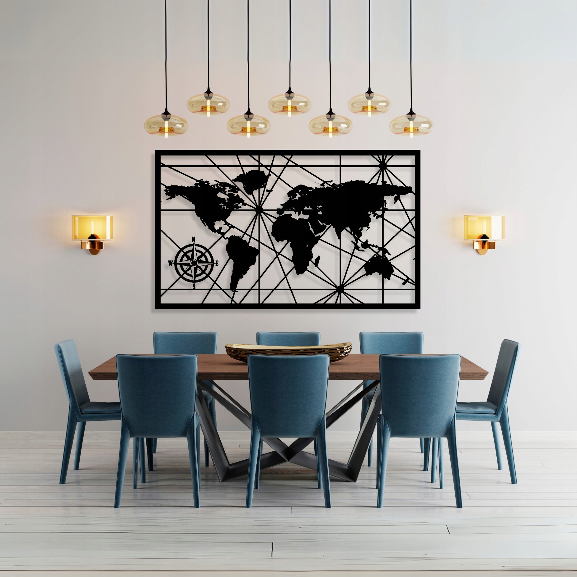 OBRAZ AŻUROWY 3D XXL MAPA ŚWIATA DEKORACJA NA ŚCIANĘ OZDOBA PANEL + GRATIS Marka bez marki