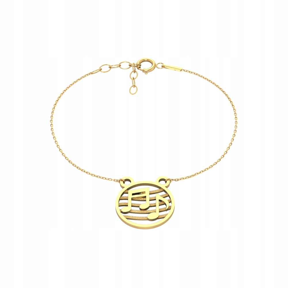 CELEBRYTKA ZŁOTA BRANSOLETKA NUTY PIĘCIOLINIA 333 Długość całkowita 19 cm