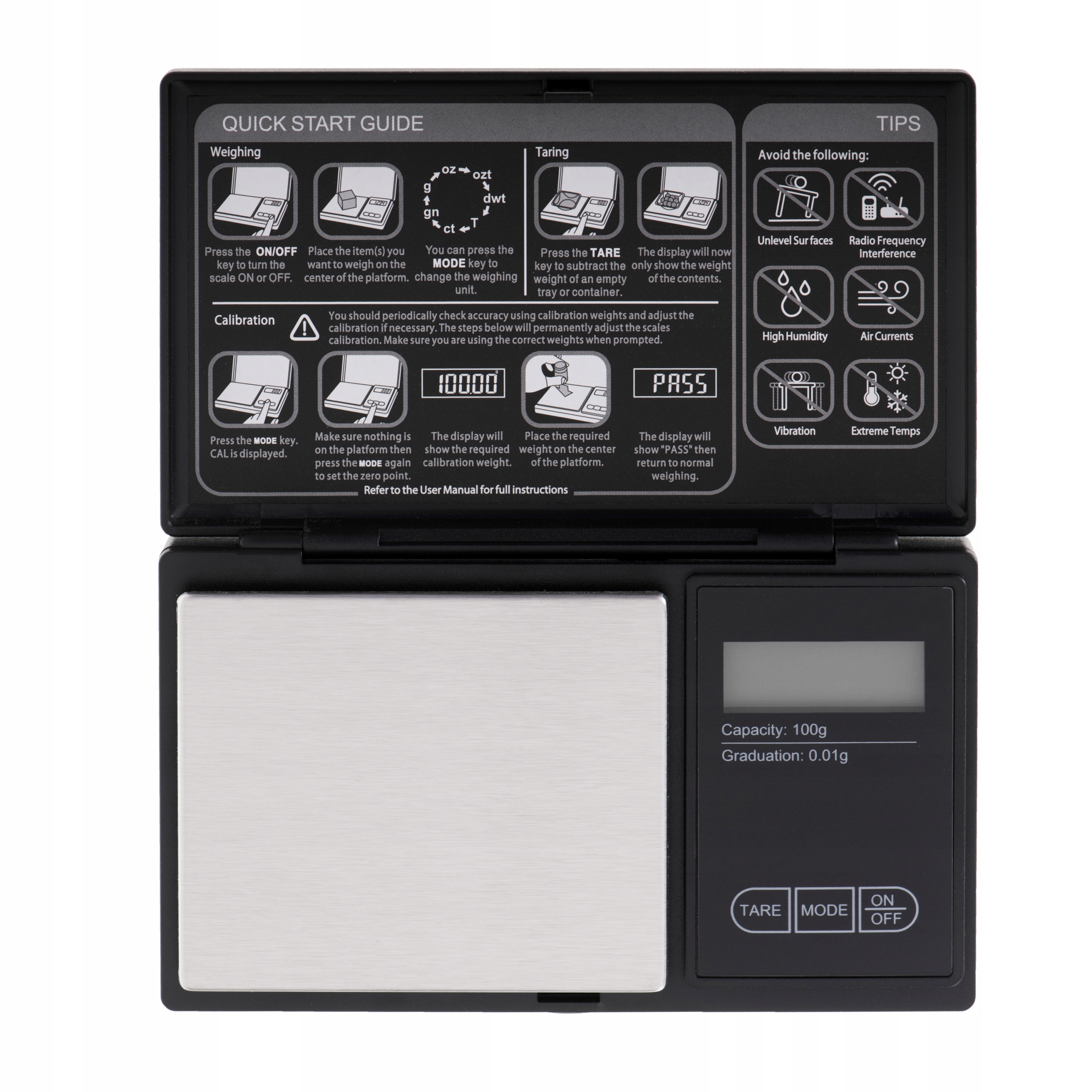 Waga Precyzyjna AD 3176 100g/0.01g Podświetlany Wyświetlacz LCD