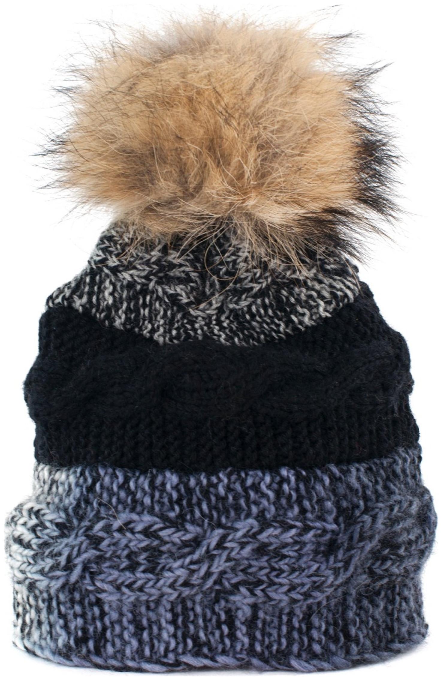 Čepice – ručně vyrobená s bambulí, grafitová