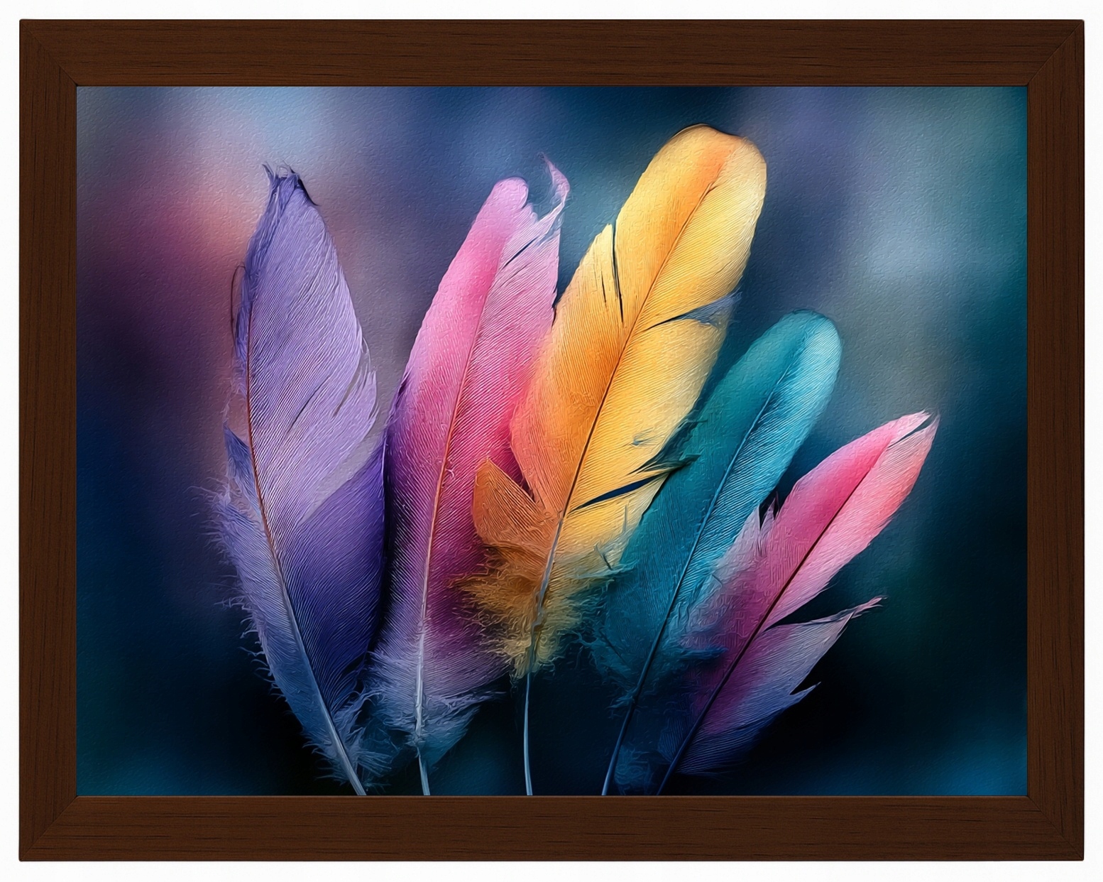 Plakát Rámeček Pastelové Dřevo Pera Boho Dekorace Barvy 80x60