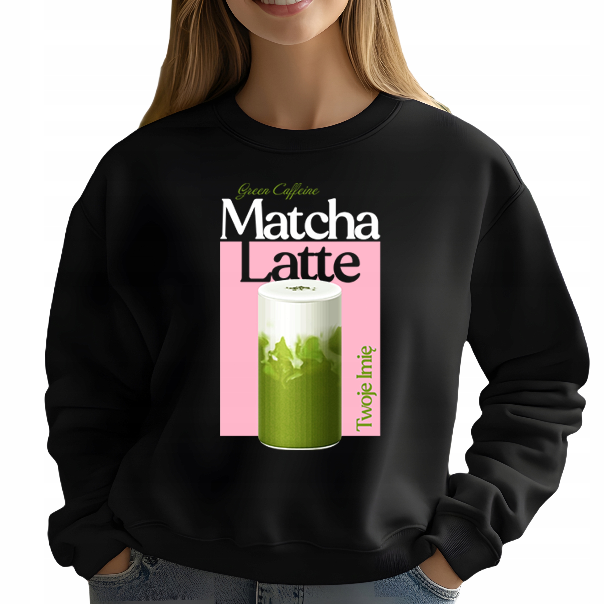 Mikina pro milovnici zeleného čaje Matcha Latte Jméno L