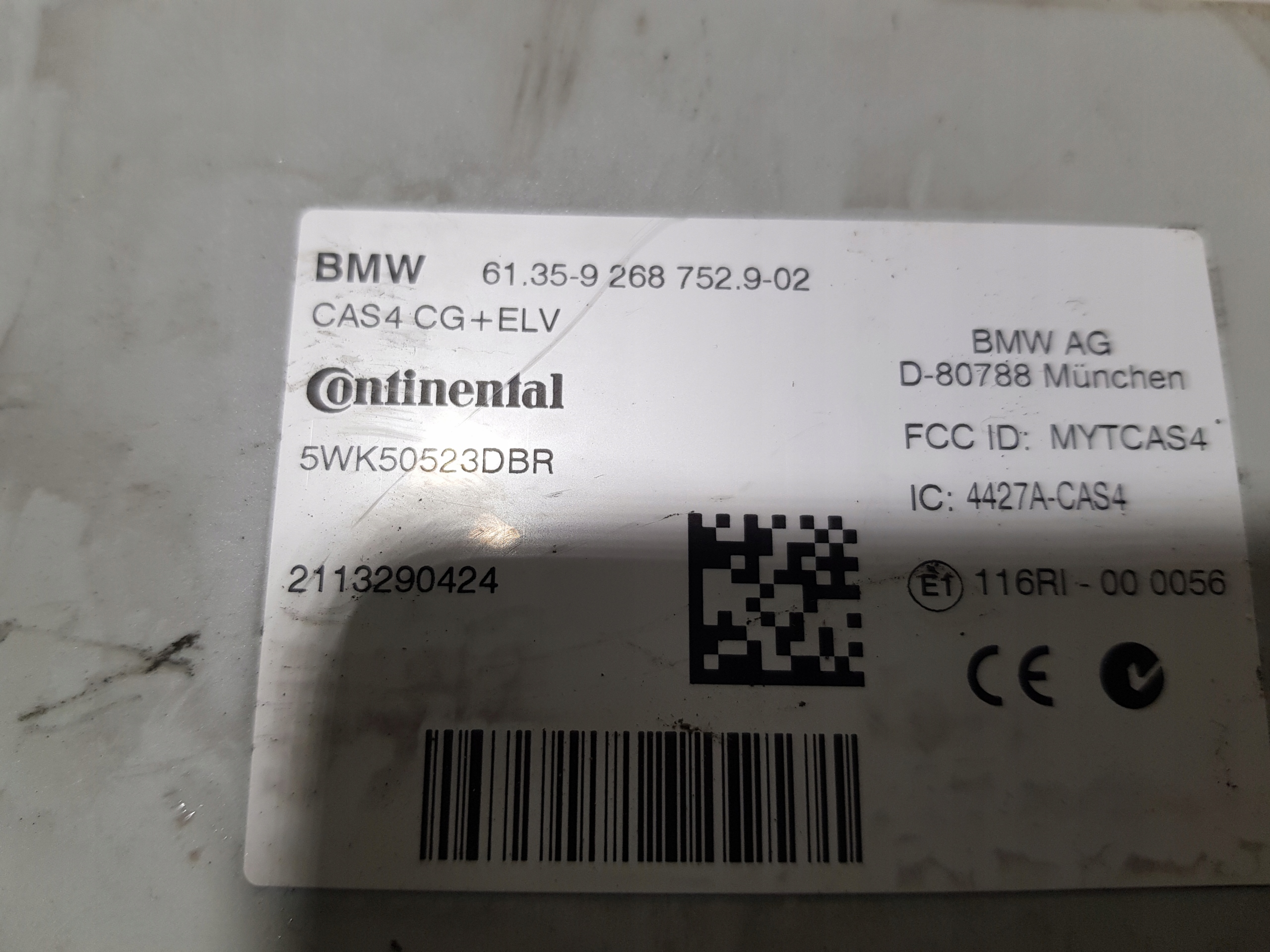 BMW X3 F25 module control unit CAS 9268752