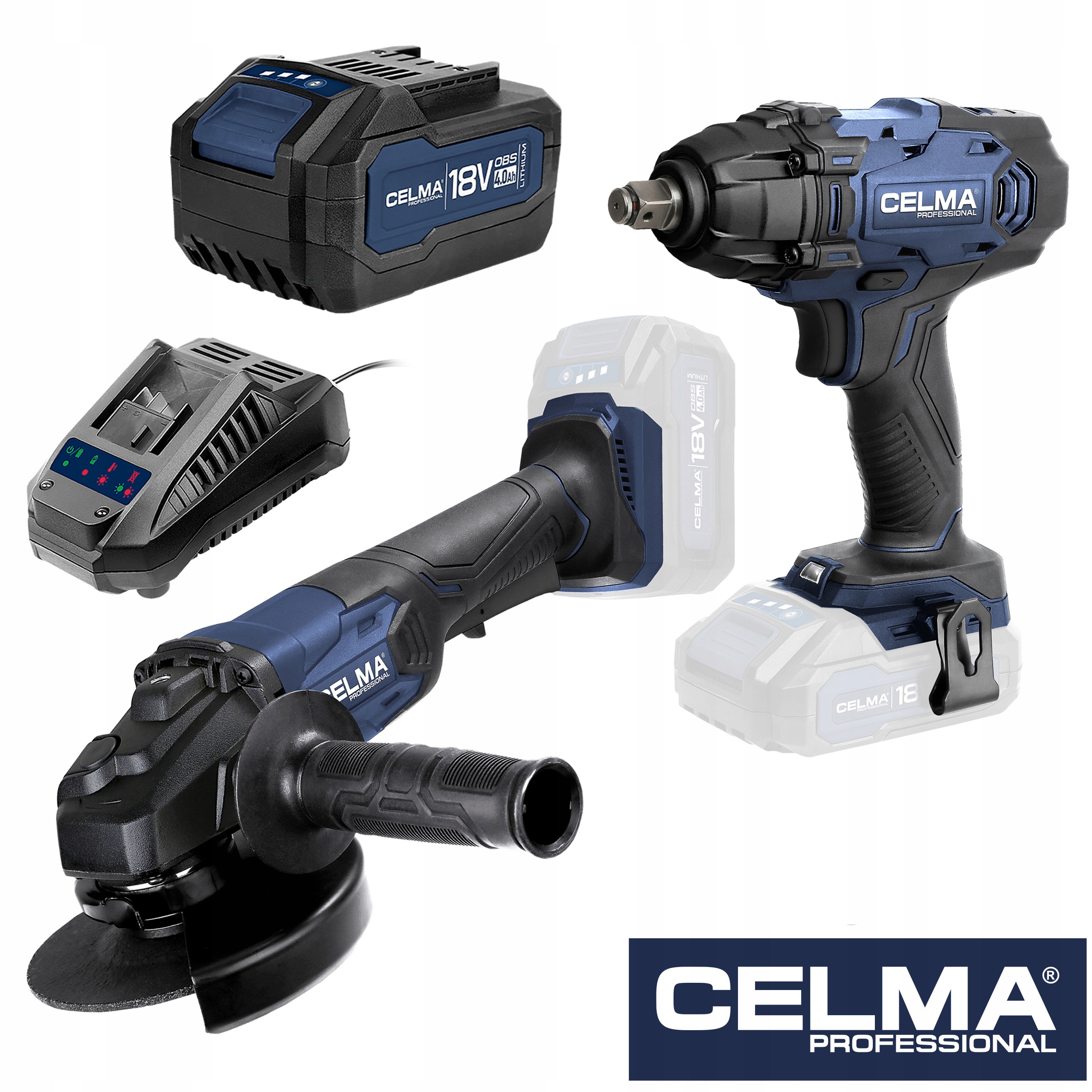 Zestaw Celma Pro Szlifierka 1xaku+ Klucz 4Ah 1xład 100% Poleceń 3LAT Gw!