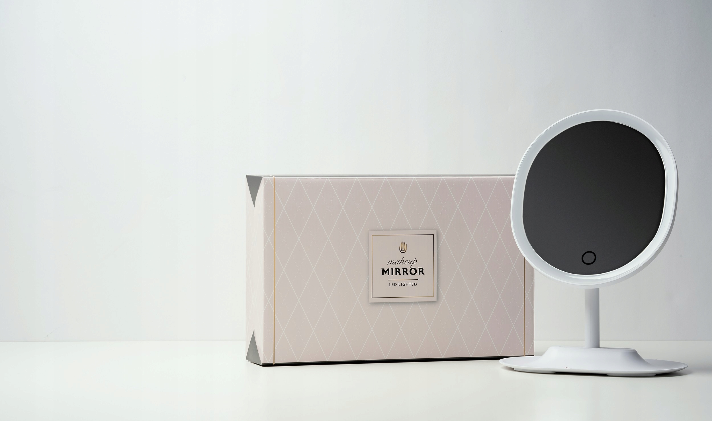 Lusterko do makijażu Humanas HS-ML03 z LED - białe Kolor dominujący biały