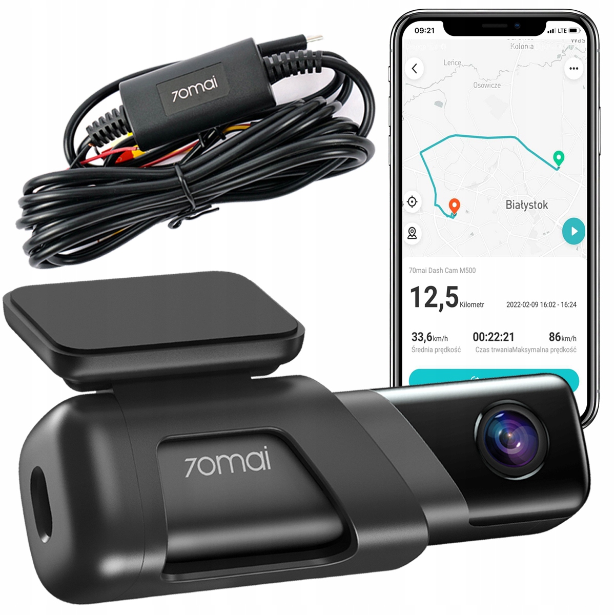 

70mai M500 Kamera samochodowa 128GB+ moduł parking
