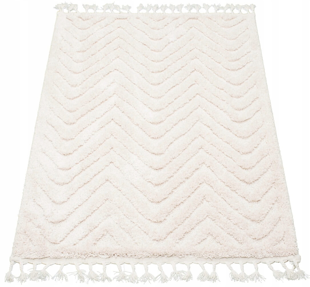 Koberec Shaggy Boho Do Obývacího Pokoje, Měkký, Hustý Vlas S Třásněmi 80X150