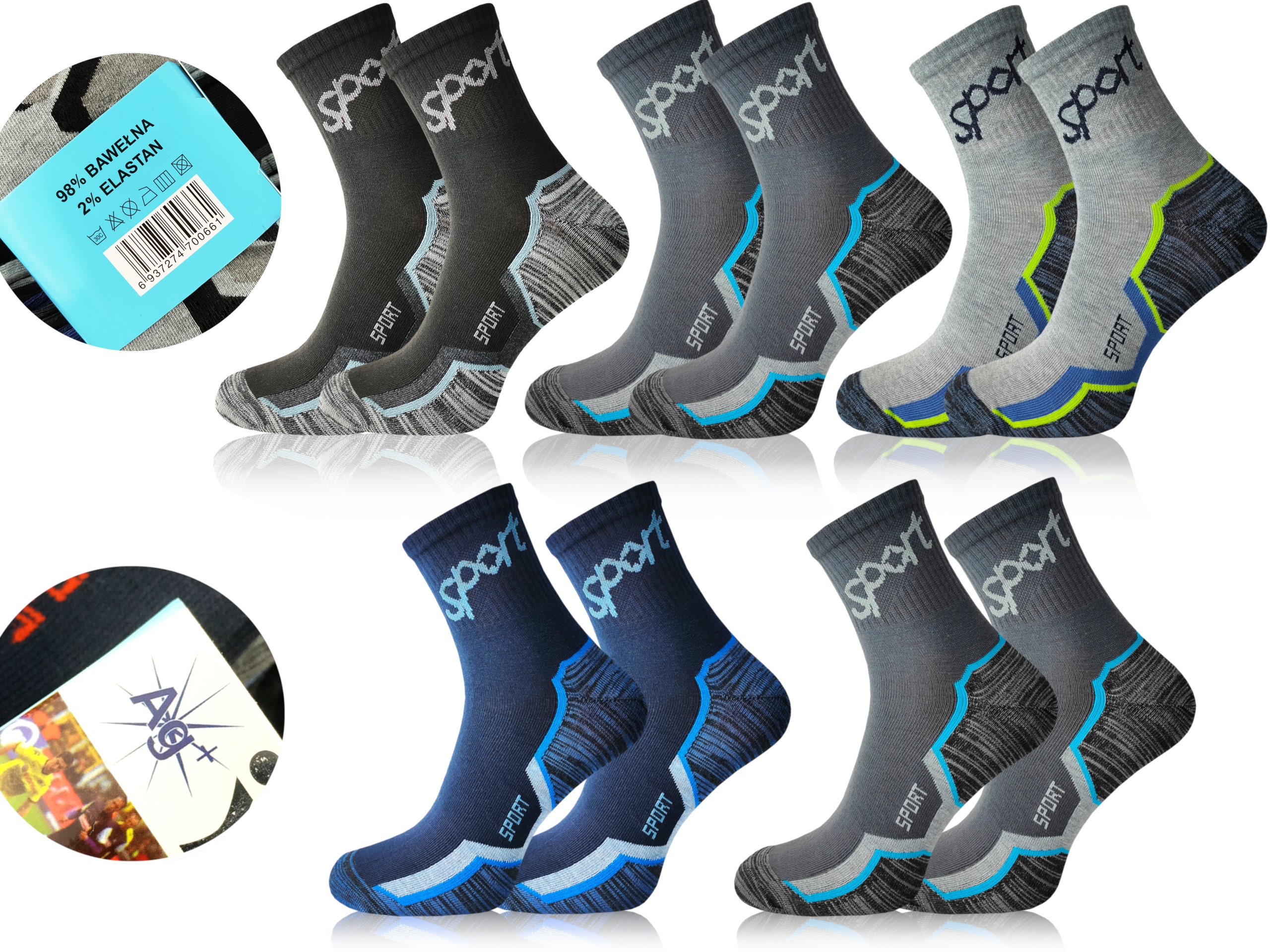 

5X Skarpety Mocne Bawełniane Sortowe Robocze