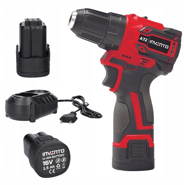 Wiertarko wkrętarka akumulatorowa 3/8" Invento zestaw akumulator 2 x 1,5Ah