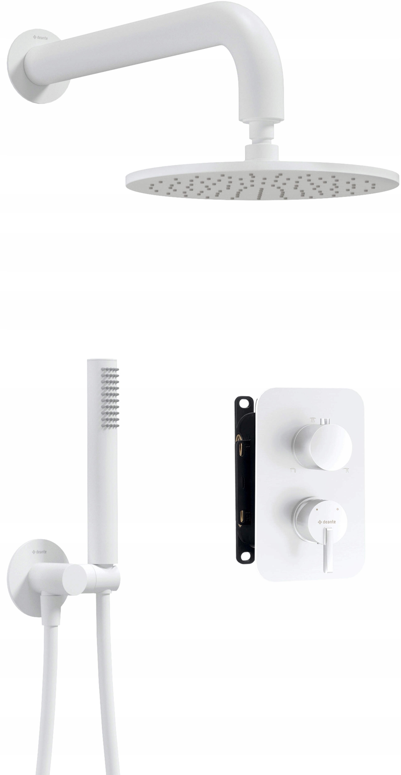 Podomietkový sprchový set s miešacím boxom a dažďovou sprchou 250 mm