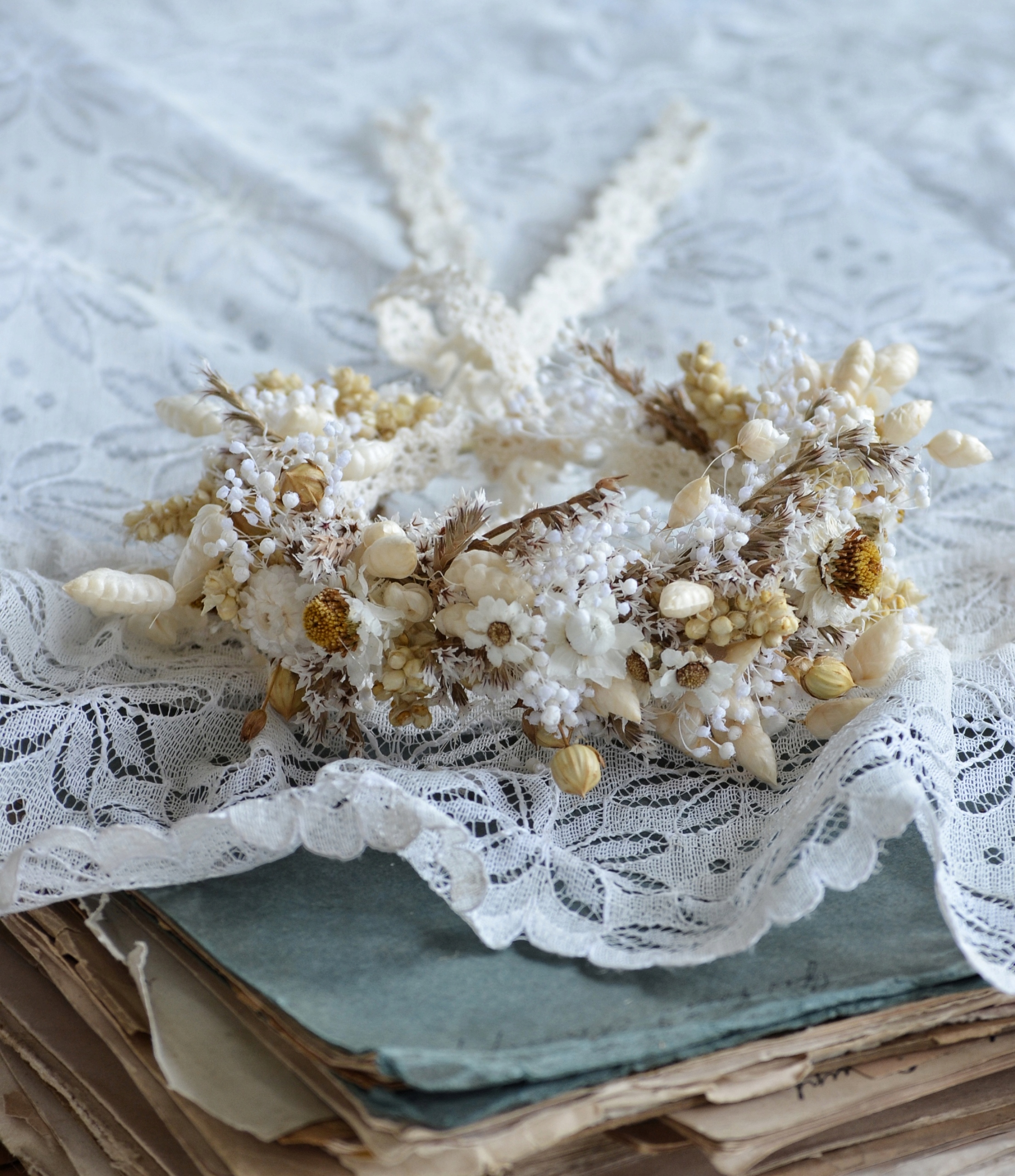 WIANEK na głowę suszone kwiaty Rustykalna kolekcja Naturalna + KORSARZ Rodzaj inny