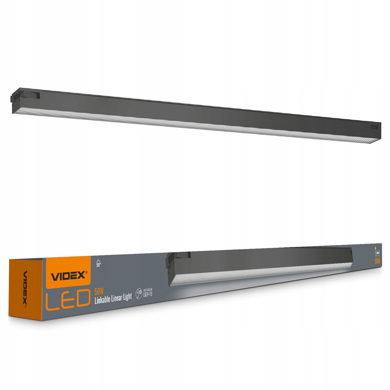 Led panelová lampa Nástěnný Modulární 50W 5000lm 5000K Studená černá Videx