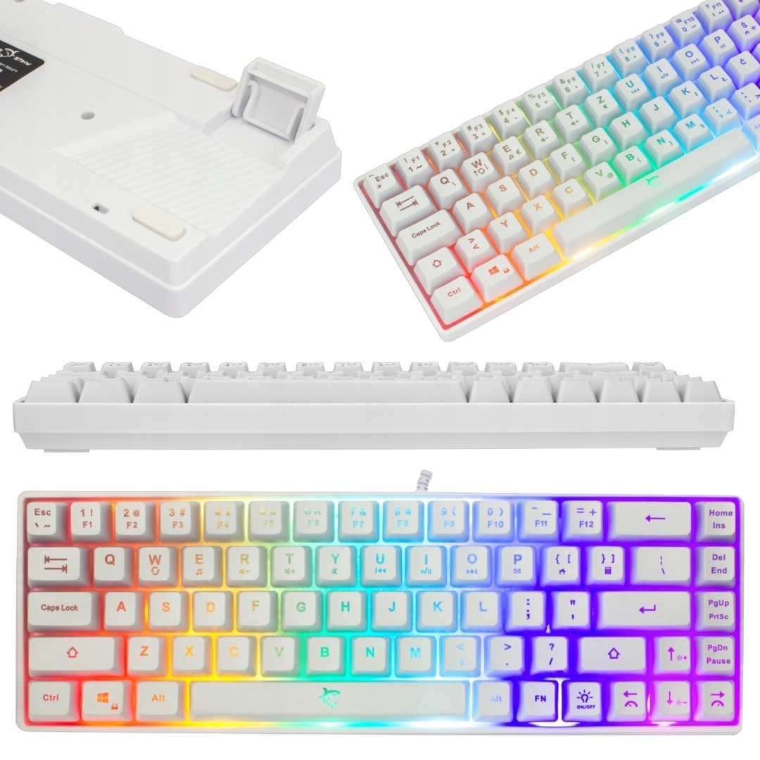 KLAWIATURA GAMINGOWA MEMBRANOWA 60 % podświetlana RGB LED MAŁA PRZEWODOWA