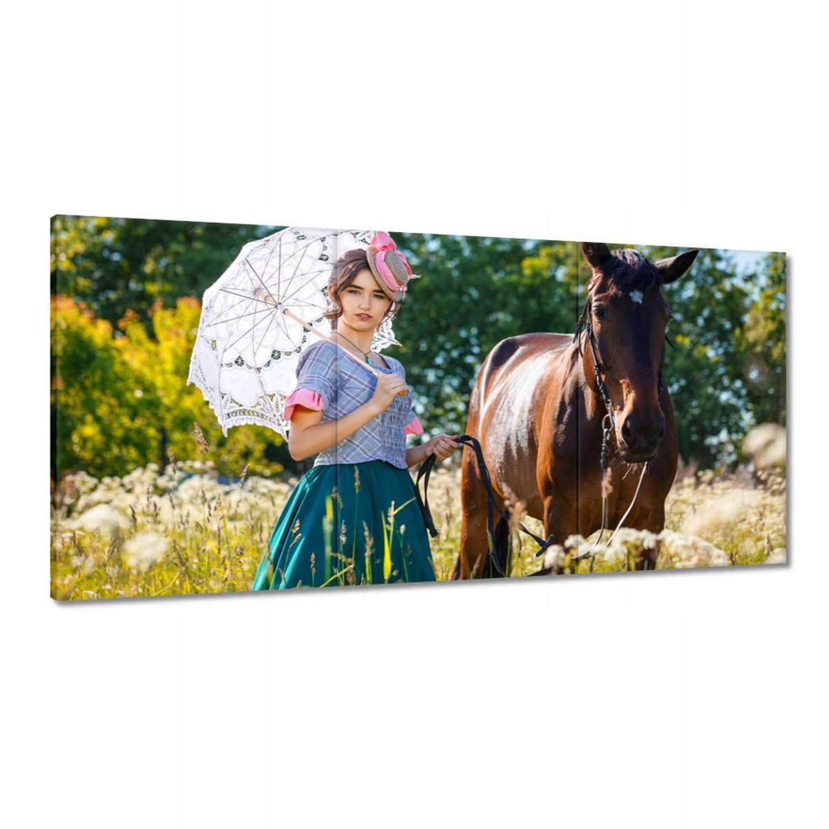 Obrazy 180x90 Dáma a kôň