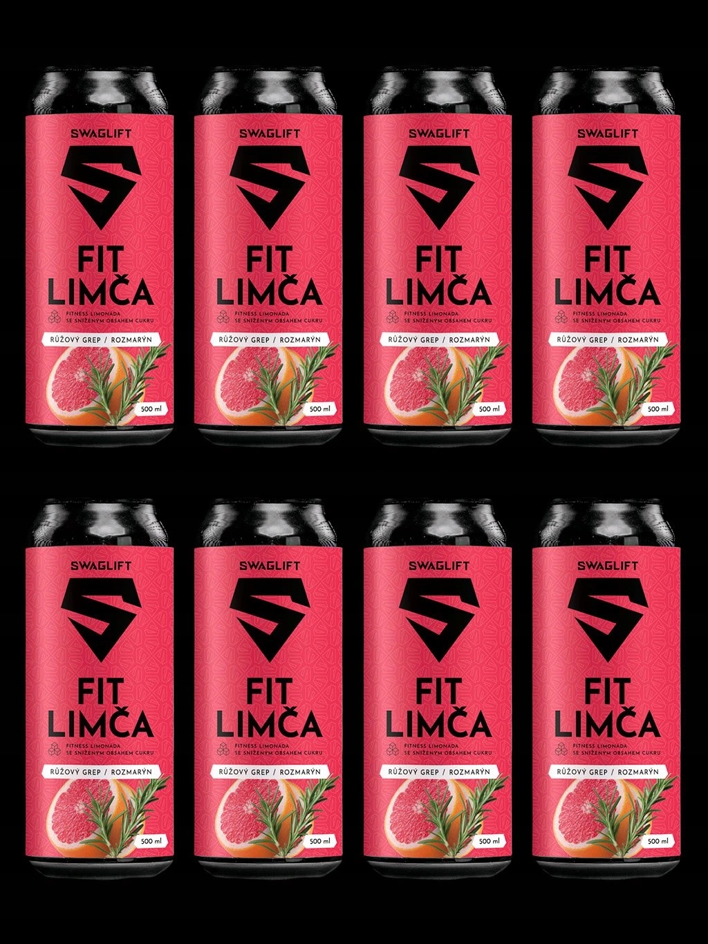 Swaglift Fitlimča Růžový grep a rozmarýn 8x500 ml