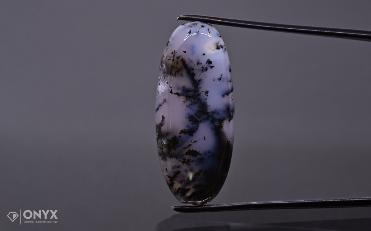 Dendritový achát z Turecka kabošon ovál 35x15 mm