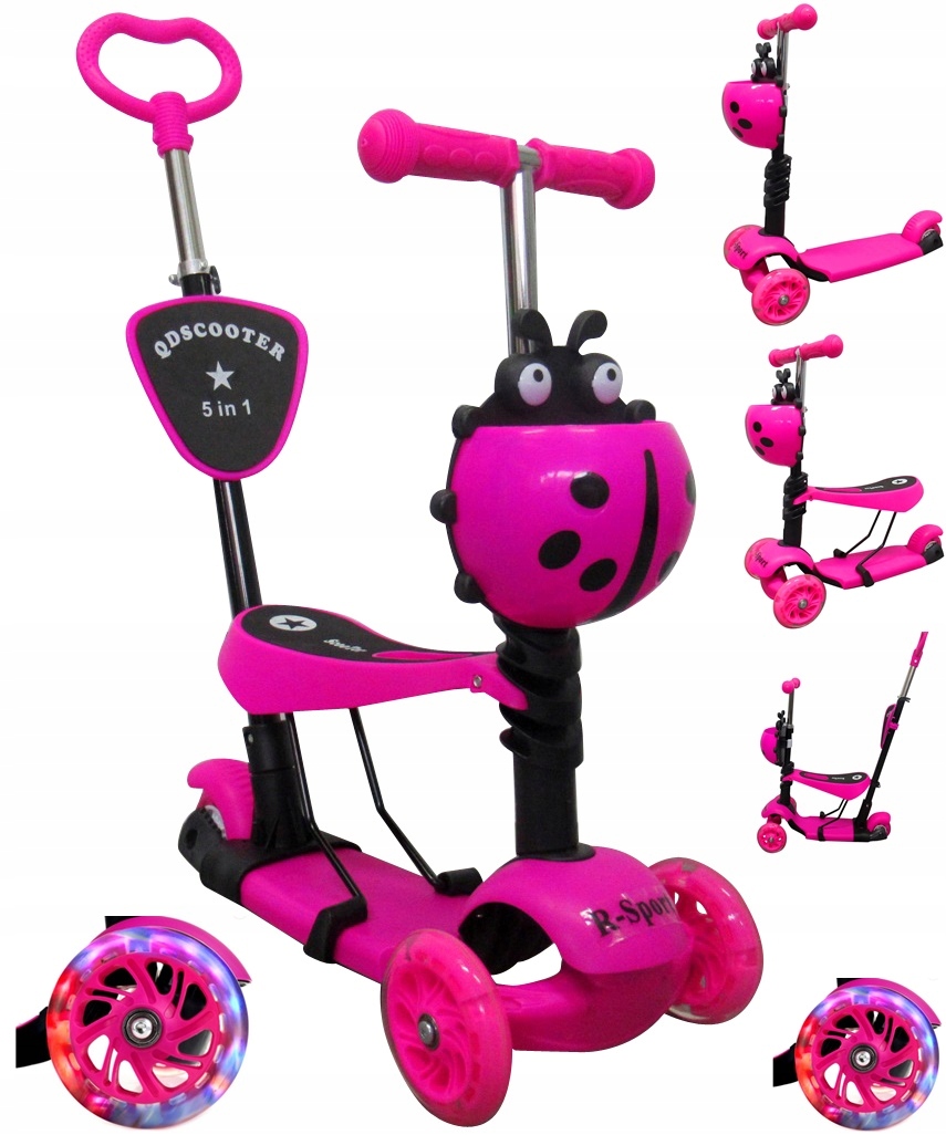 Самокат H3 Rider R-Sport светящиеся колеса Led5in1 NEW