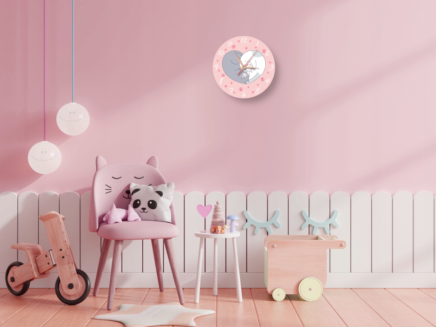 Zegar ścienny z kotem wtulone zakochane kotki koty Marka inna