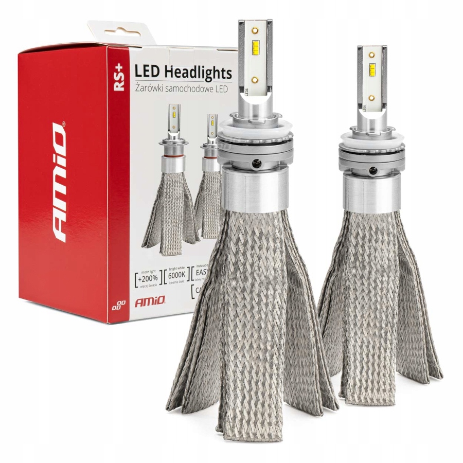 

Żarówki samochodowe Led H8 H9 H11 Canbus AMiO Rs+