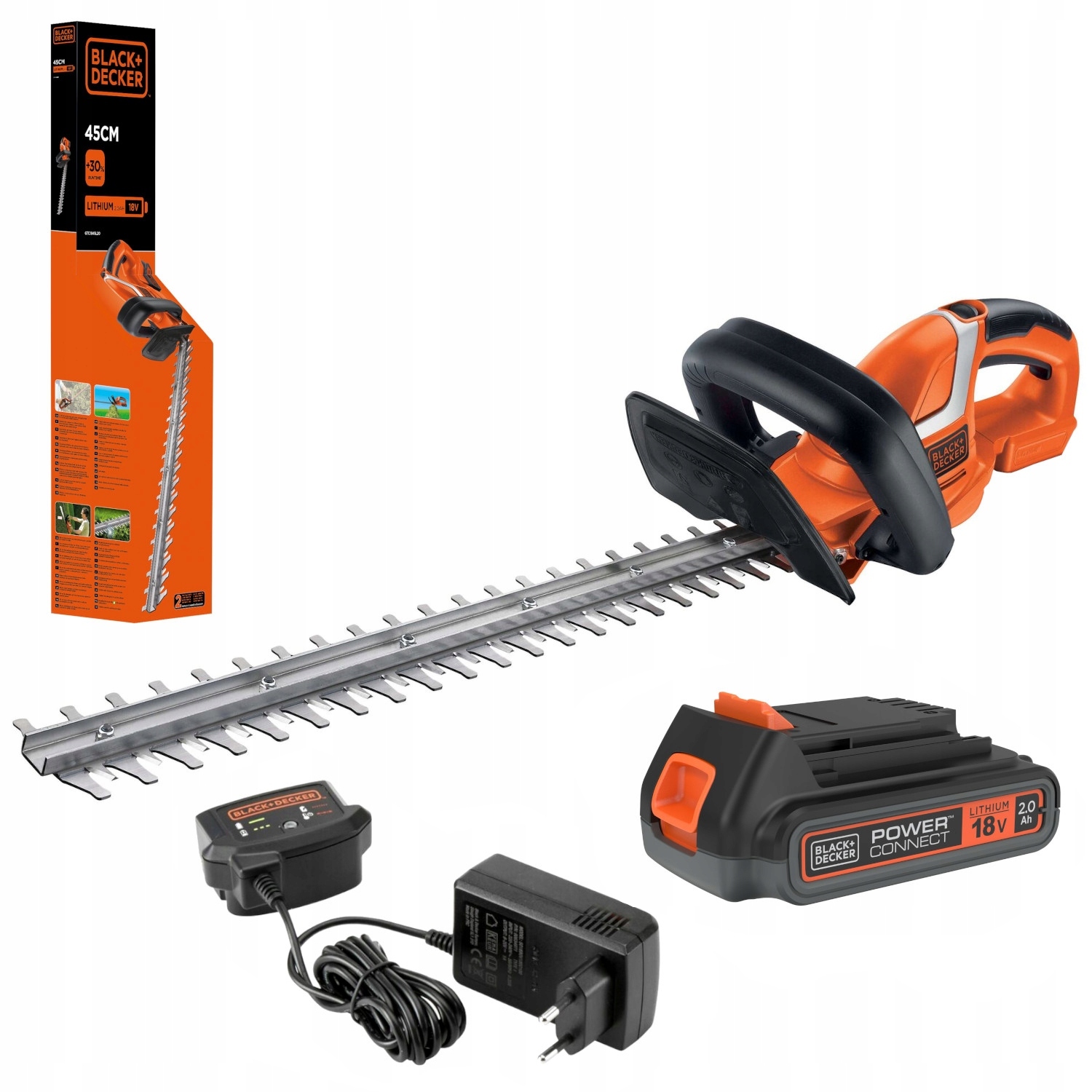 Black Decker Nożyce do żywopłotu akumulatorowe GTC1845L20 18V 45cm 2Ah ład