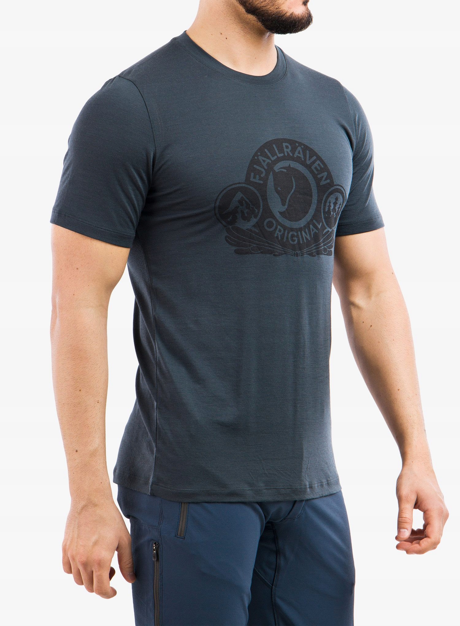 Tričko Fjallraven Abisko Wool Classic Ss dark navy XL