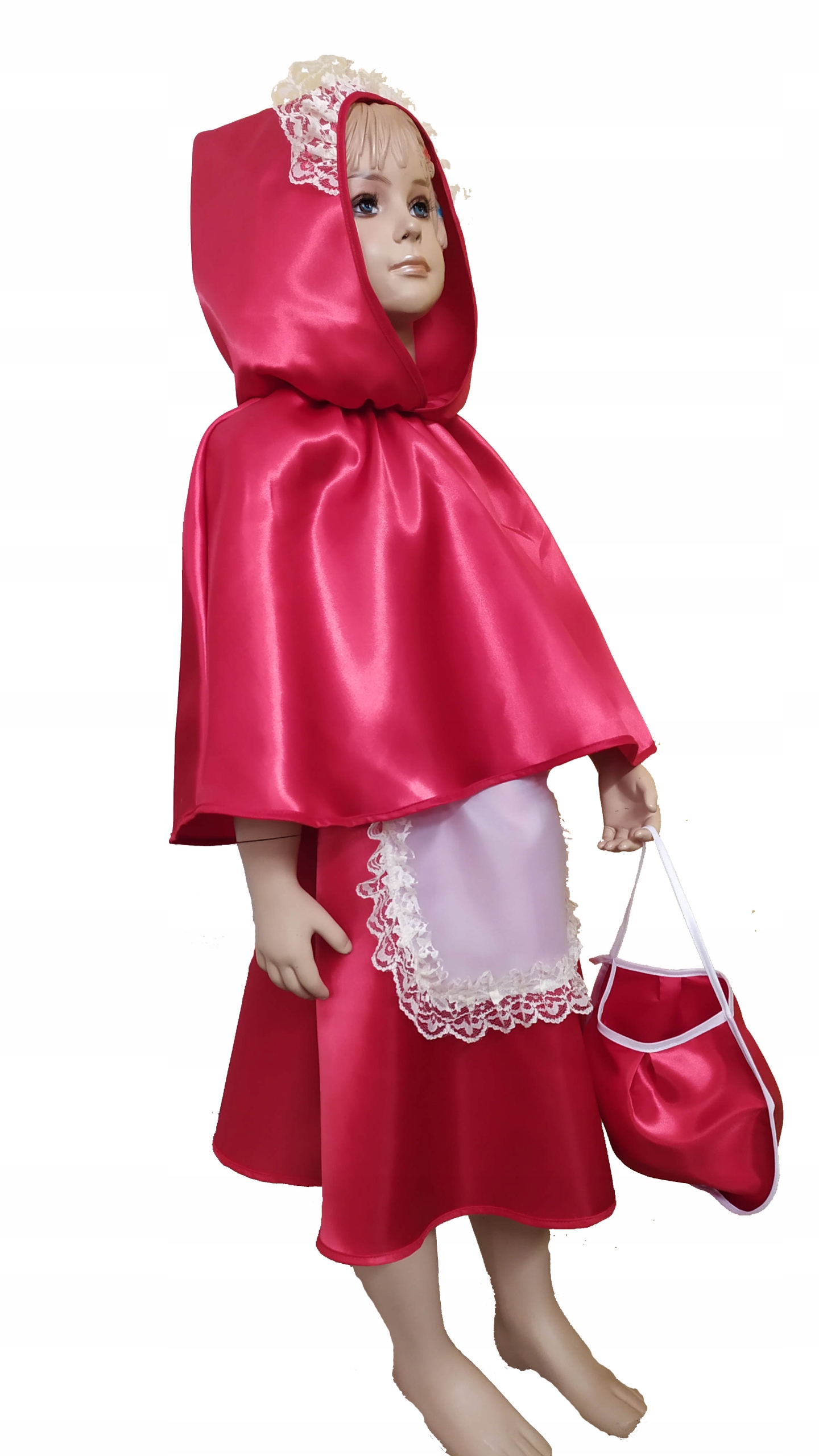 strój CZERWONY KAPTUREK torebka fartuszek 134-140 Rozmiar 134-140