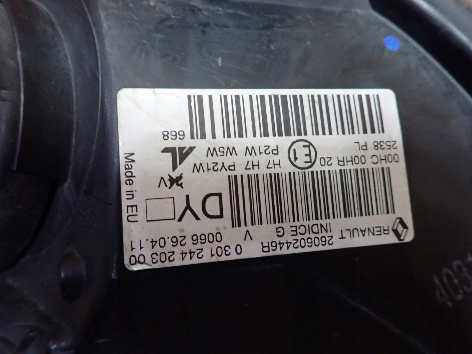 light left REFLEKTOR left RENAULT MEGANE 3 III 2008-2012R 260602446R