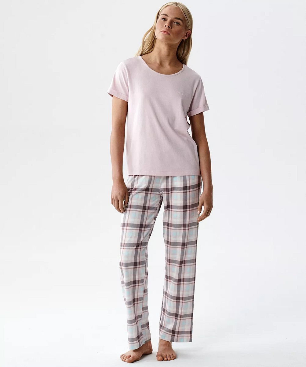 Dámské Bavlněné Pyžamo S Modalem Atlantic NLP513/PUDROVÉ/S
