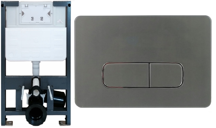 Podomietkový rošt pre Wc AquaTech nízky 82 cm, tlačidlo Moha gun metal Wc podložka