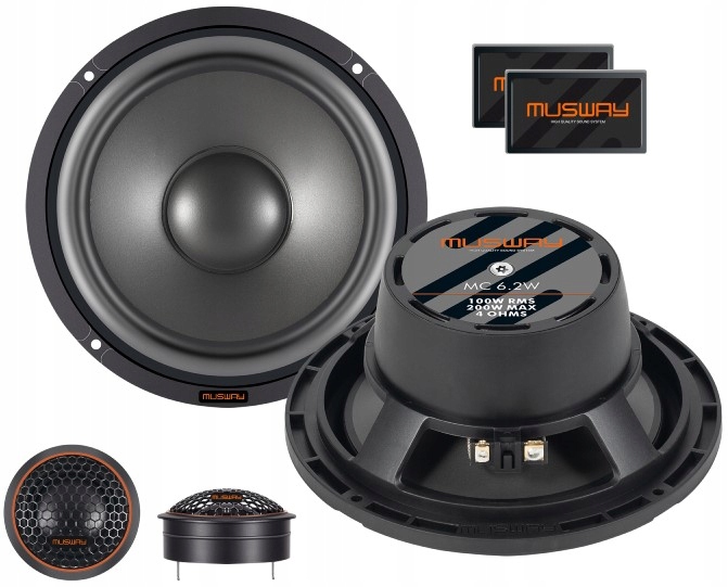 Musway MC6.2C Set reproduktorů 165 mm 2x100 W Rms Dvoupásmové Vysoká Třída