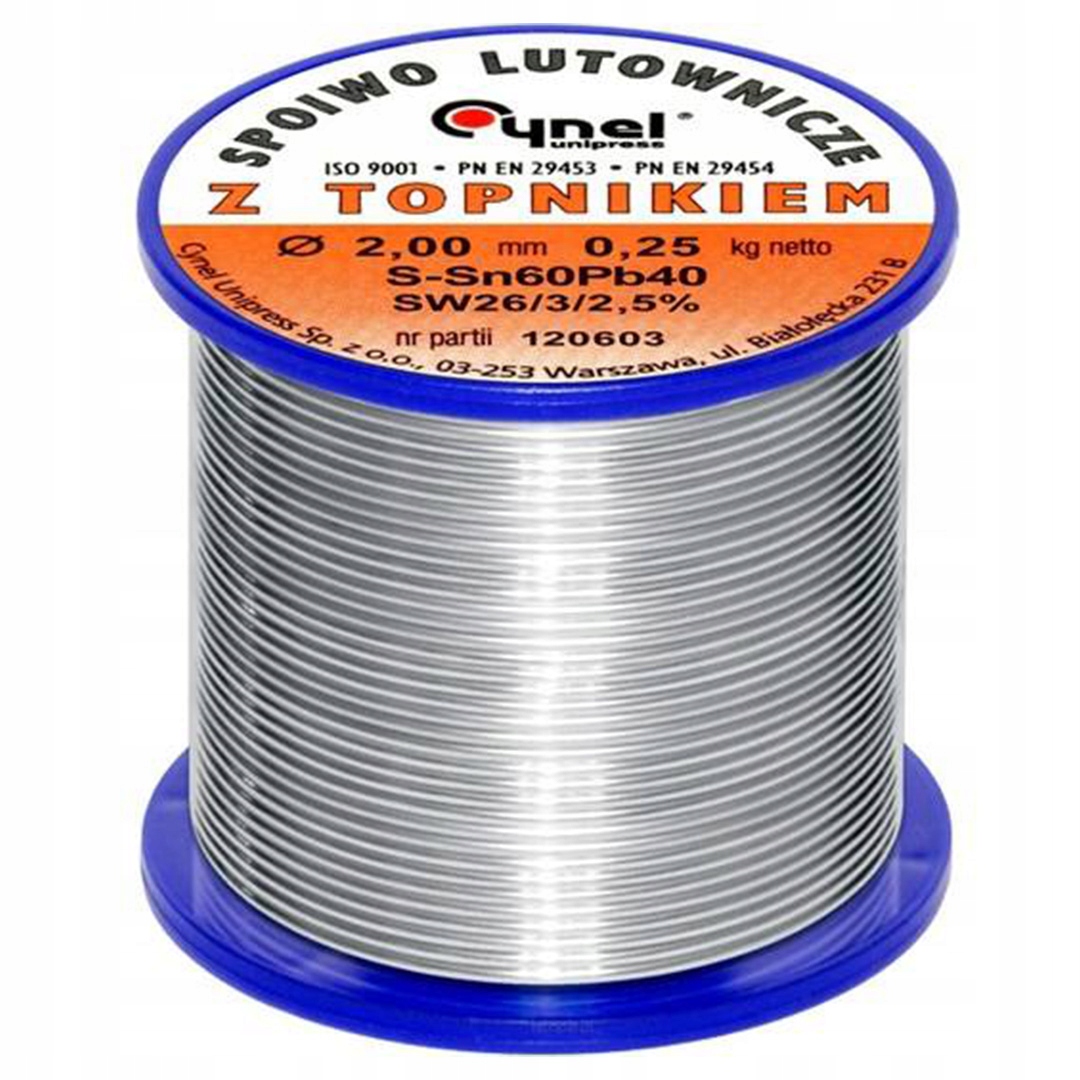Pájecí pojivo s tavidlem Cynel 250 g Fi 2 mm Sn60Pb40