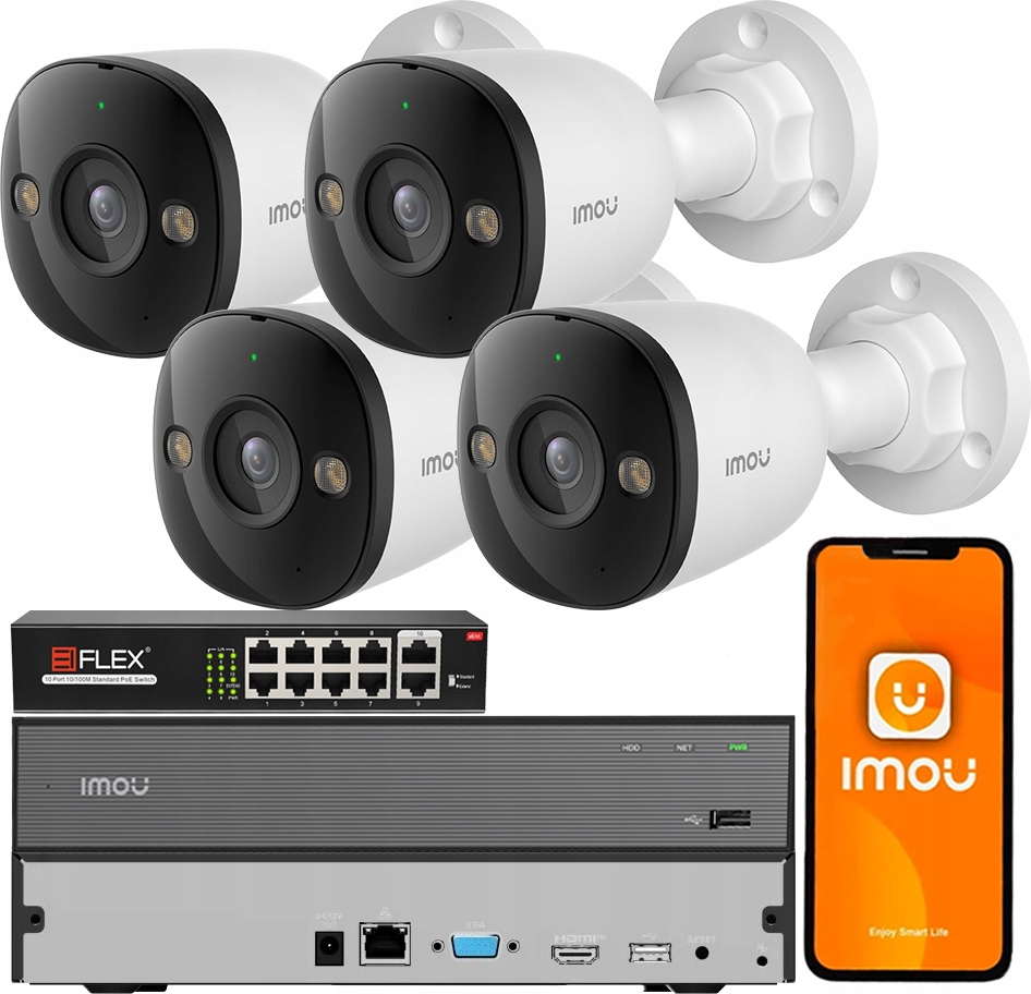 Zestaw Monitoringu 5MPx 4 Kamery Ip IPC-PS3EP-5M0-0280B Imou Audio Led