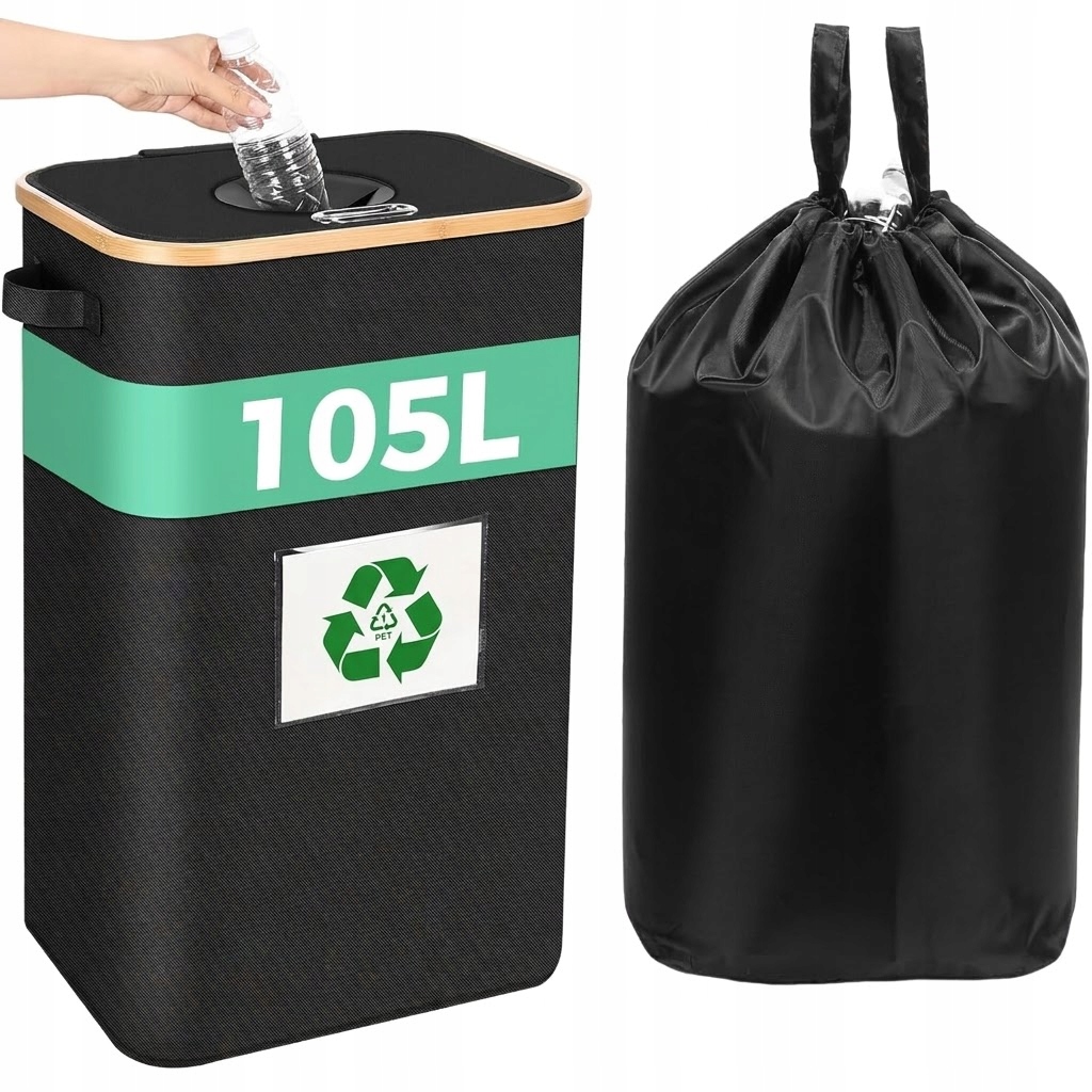 Koš na lahve, vratné plechovky s vyjímatelným sáčkem, pro třídění 105 l