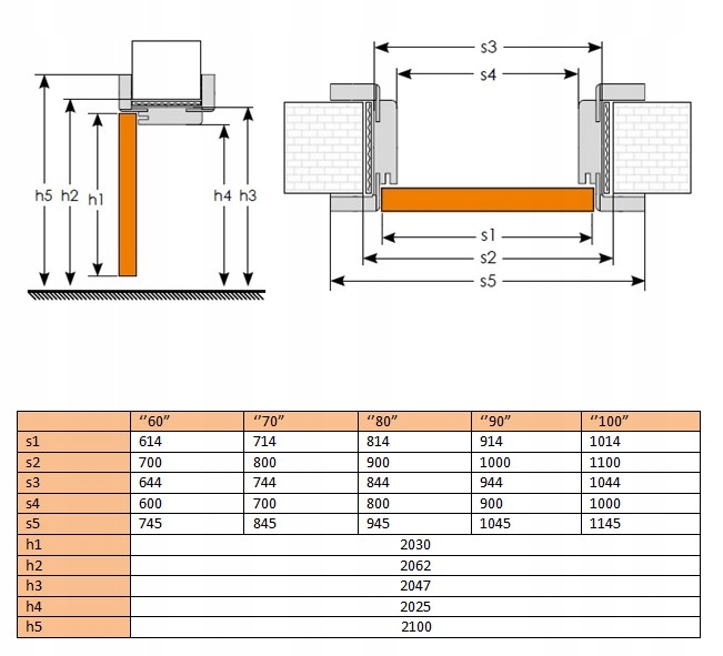 OŚCIEŻNICA REGULOWANA DO DRZWI BEZPRZYLGOWYCH ZAKRES 8.5-20.5 cm Rodzaj Regulowane