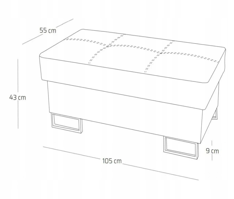 PUFA TAPICEROWANA PODNÓŻEK metalowe nogi Kod producenta Pufa_01