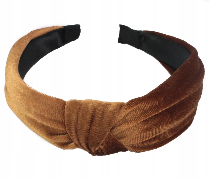 OPASKA DO WŁOSÓW WELUROWA BOWKNOT BRĄZOWA