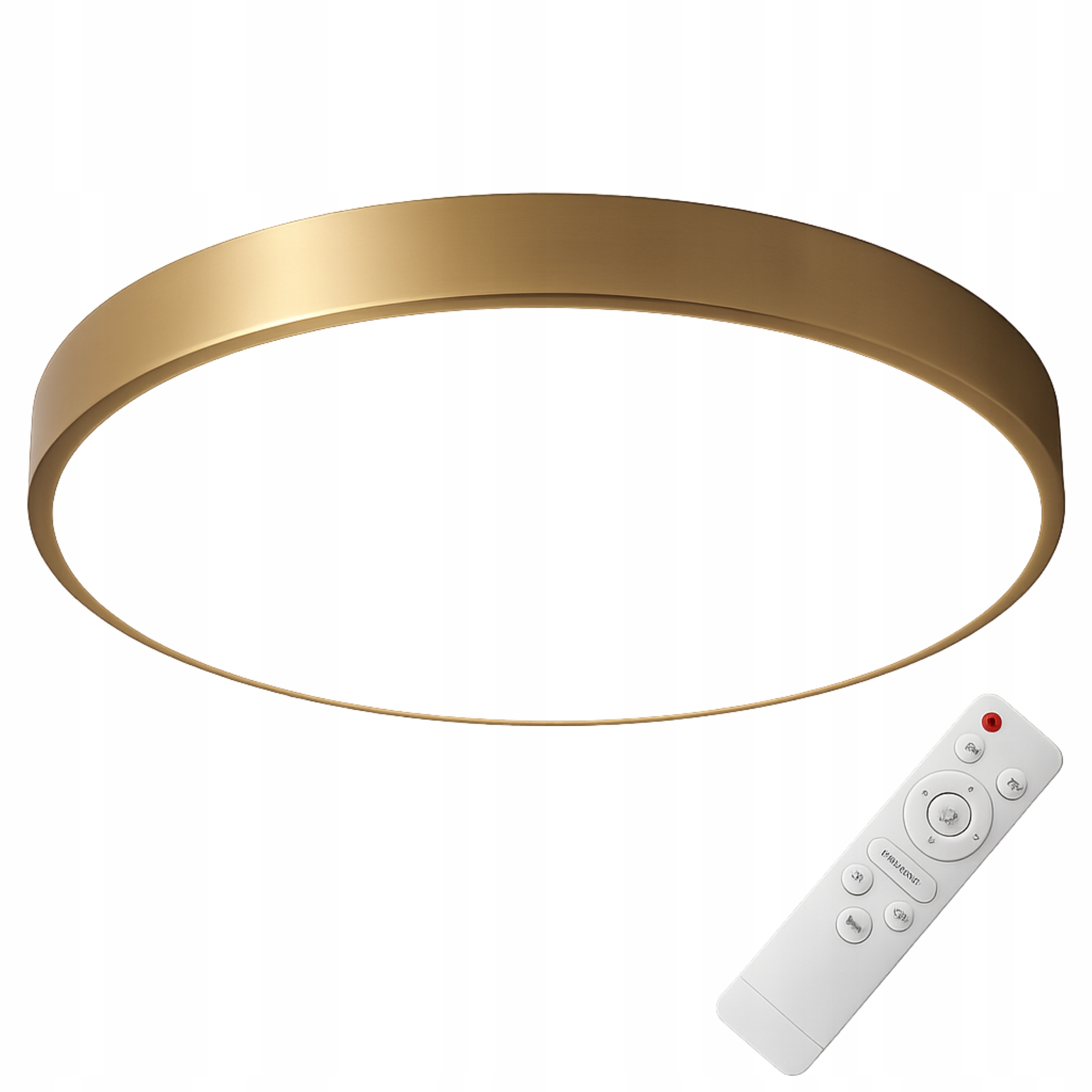 Lampa Okrągła Złota Plafon Pilot 3 Barwy Nowoczesna Sufitowa Led Do Salonu