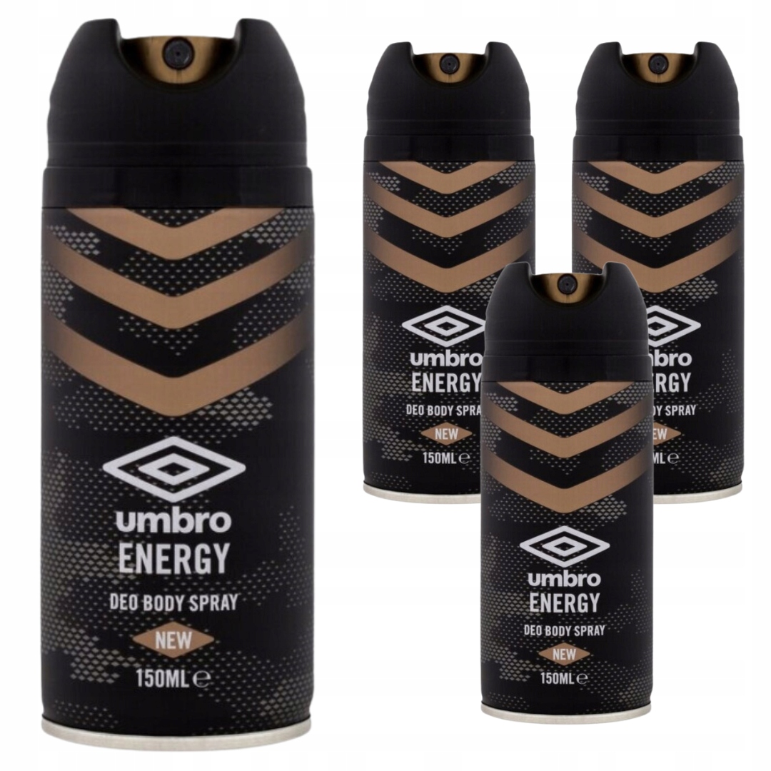 Dezodorant Spray Męski Umbro Energy Cytrusowa Świeżość 150ML x 4 sztuki