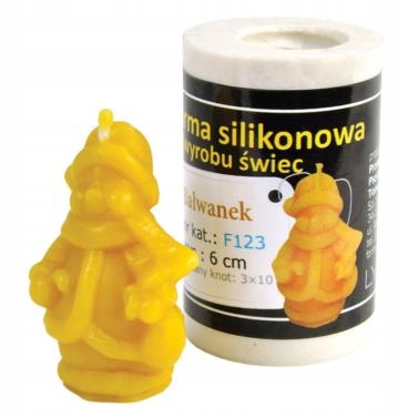 Forma silikonowa Bałwanek 6 cm do świec wosku