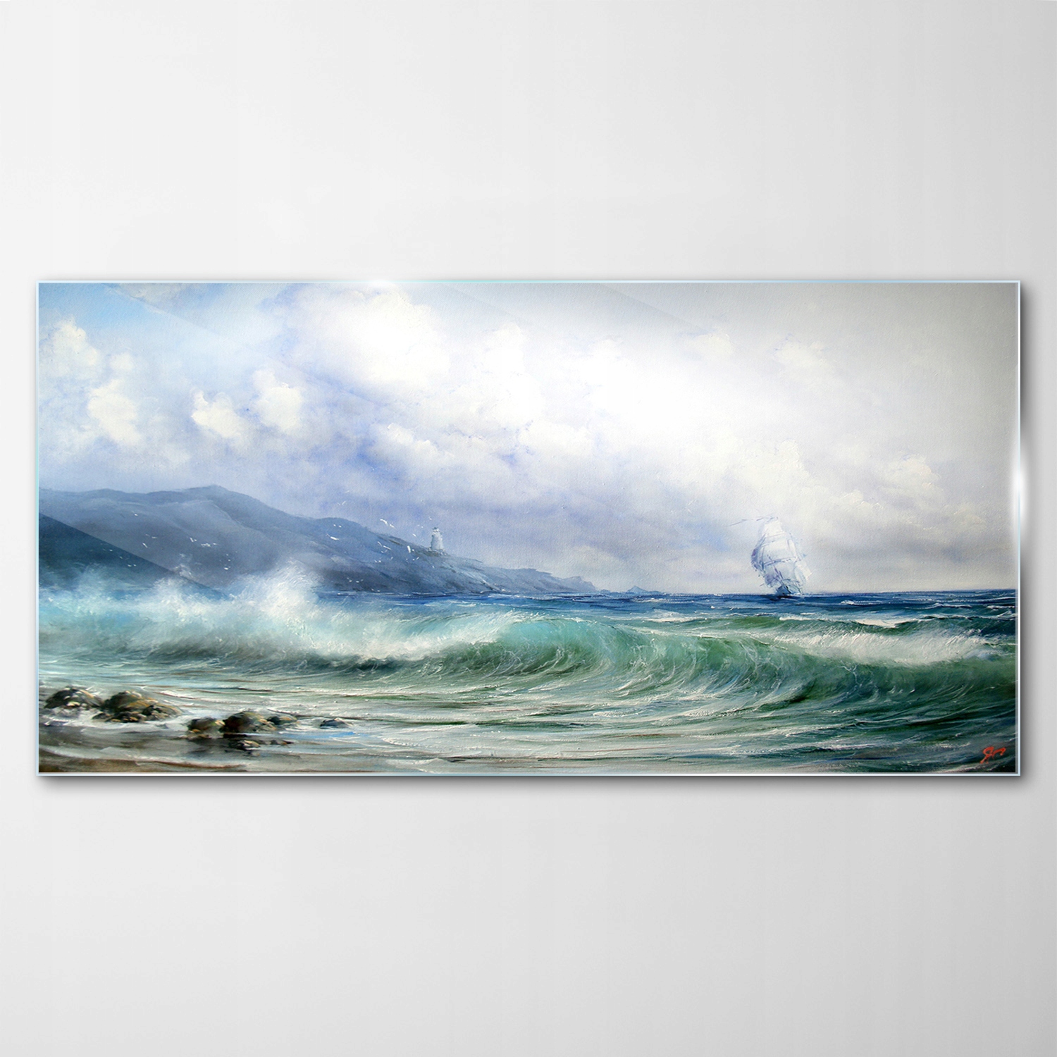 

Obraz na Szkle Dekor Latarnia Morska Sztorm 120x60