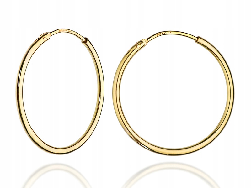 Dětské Zlaté Náušnice Kolečka 25 mm 585 Kolo Ring