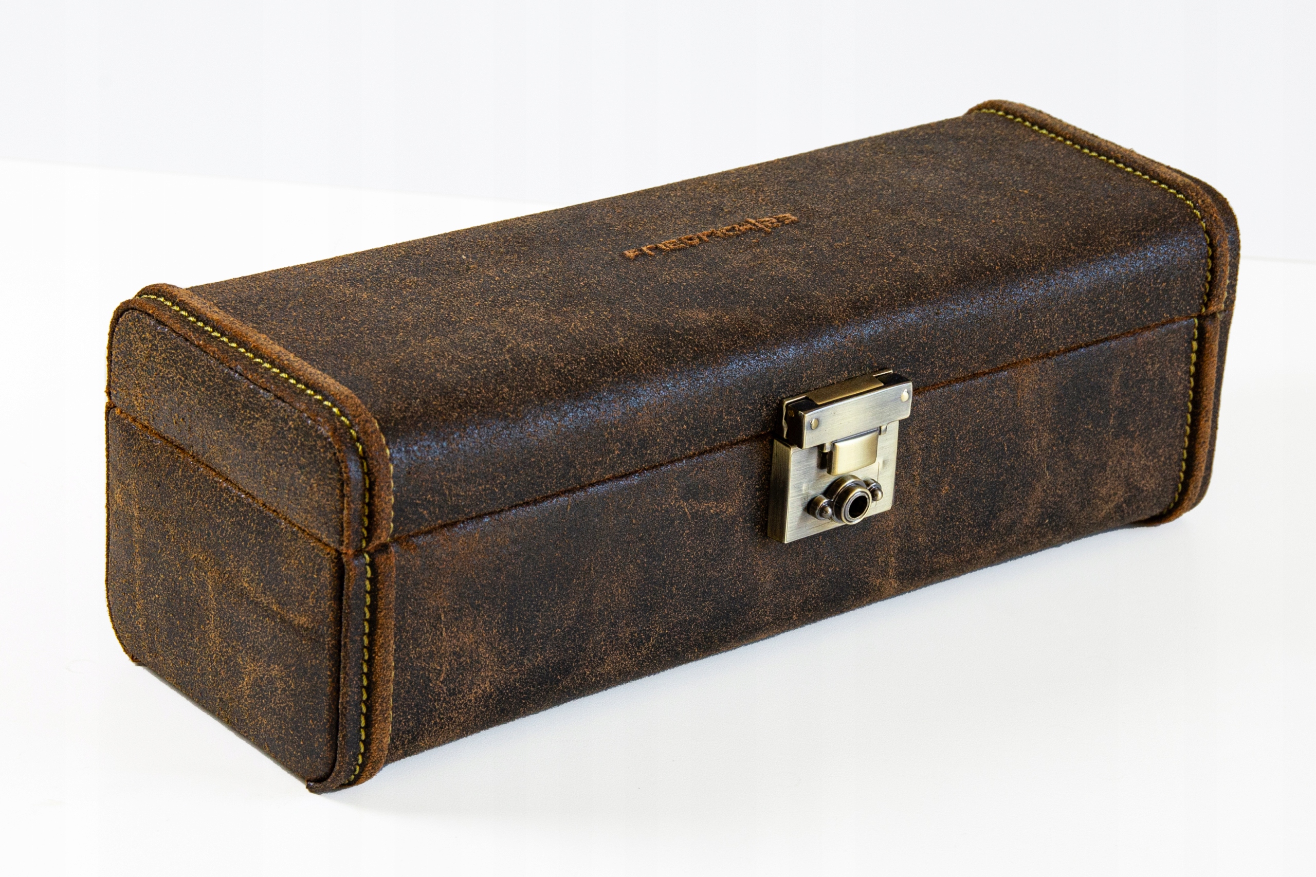 Etui, pudełko skórzane na 4 zegarki Cubano brąz Kolor brązowy