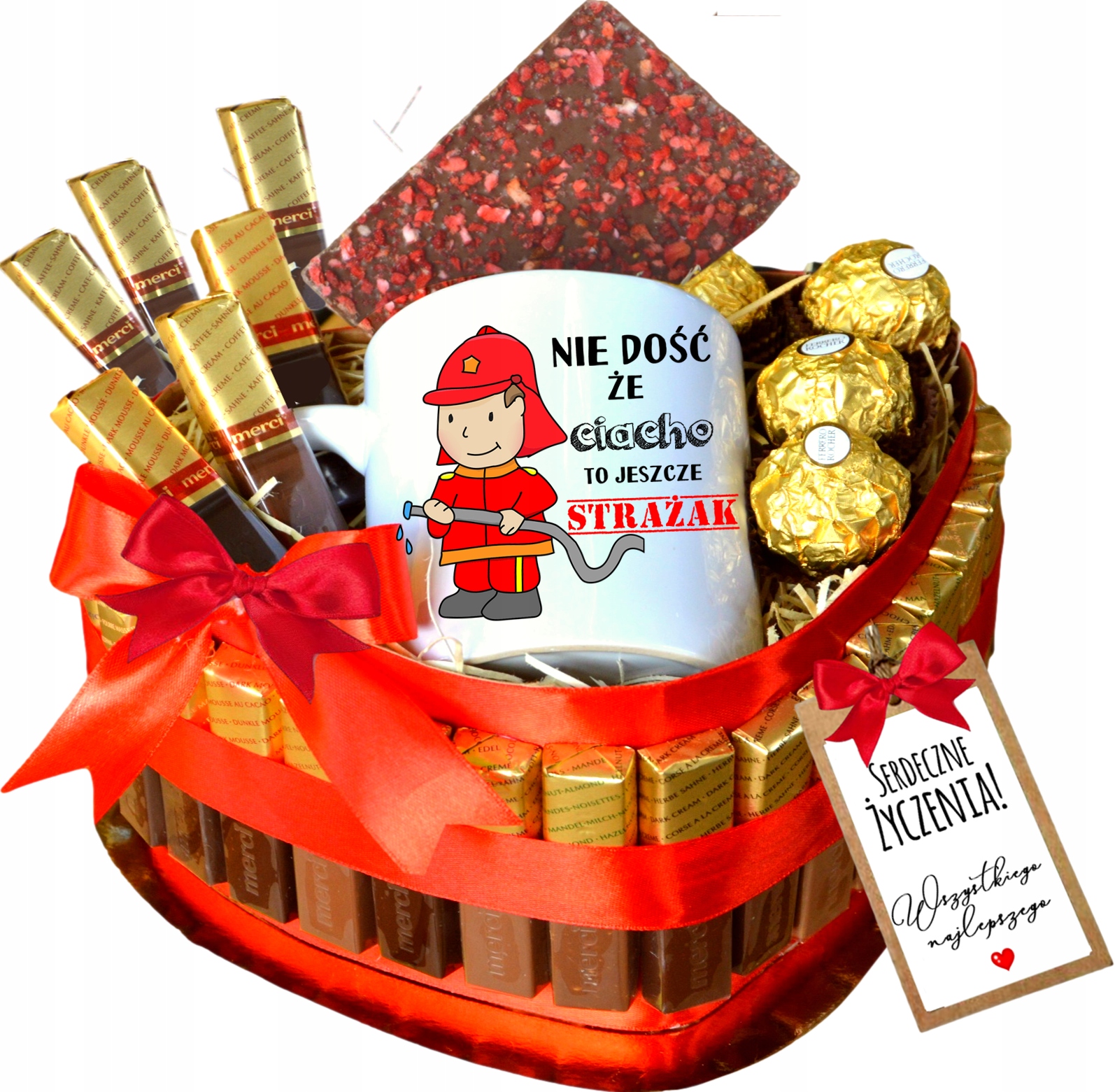 Levně Dort merci dárek pro Hasiče Vtipný Hrnek